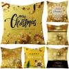 Nordic Polyester Printed Cushion Cushion Cover Christmas Golden Cartoon Printed Pillow Cover Home