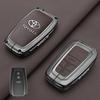 GQUL6 Zinc Alloy Leather Car Key Case Cover Shell for Toyota CHR Hilux Fortuner Land Cruiser 200 Camry Corolla Crown RAV4 Highland