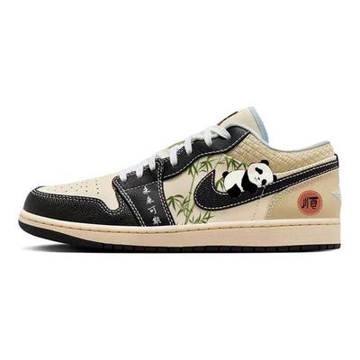 Air Jordan 1 Винтажные Баскетбольные Кроссовки Мужские Низкие Бежевый/Черный HQ3437-101(Команда56-)