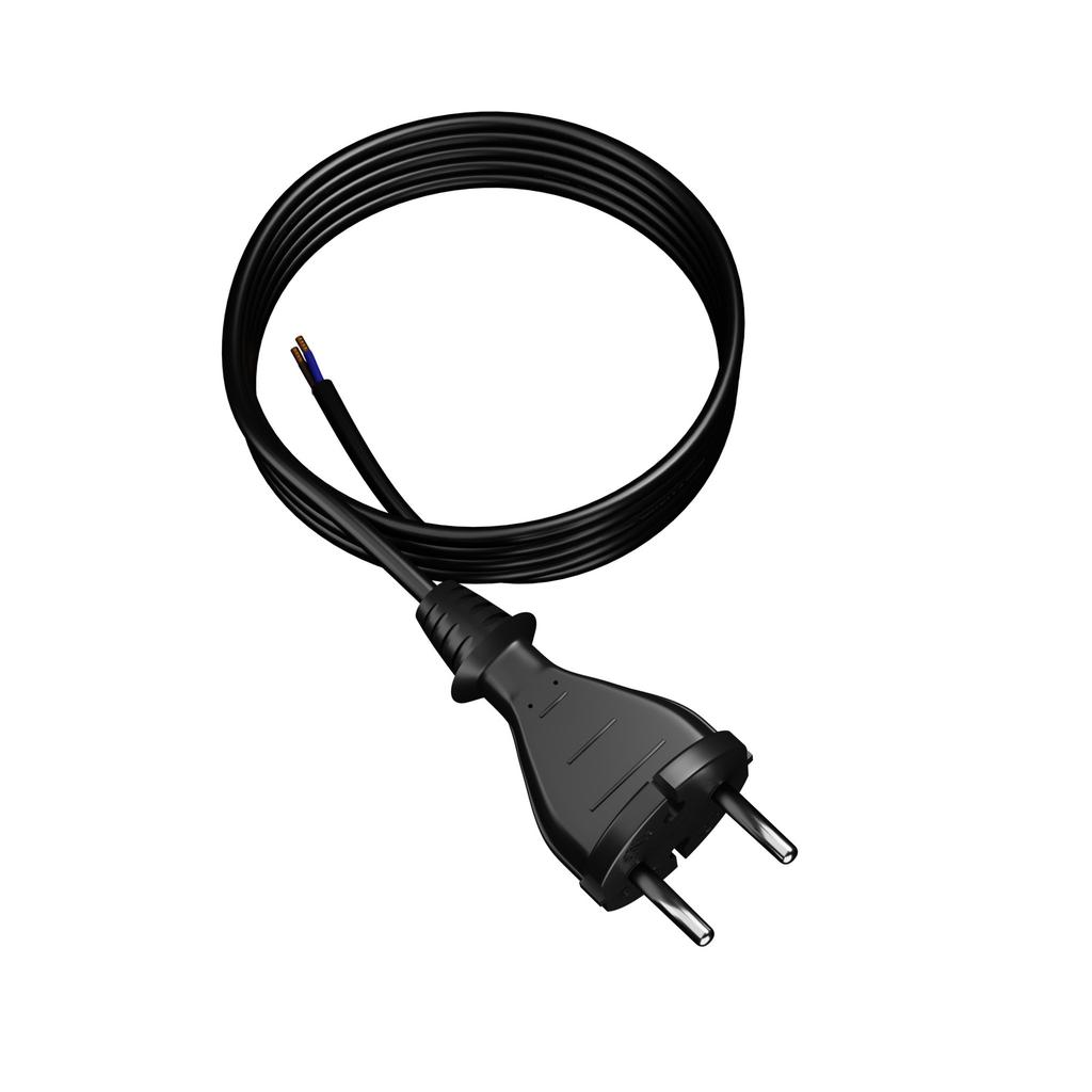 Kabel Zasilający Gumowy Z Wtyczką Prostą 3M 2X1Mm2 Typ E 16A H07Rn-F