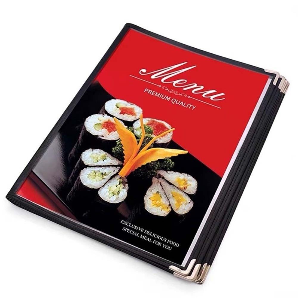 Reusable A4 Menu Paper Holder Foldable Menus Price Display Book Durable Loose Leaf Binder  Bar Cafe