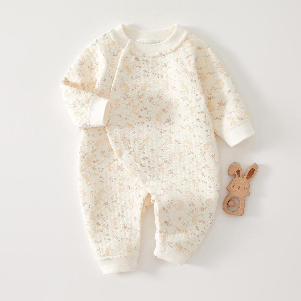 Quilted Baby Jumpsuit - Warm Spring/Autumn Romper for Newborns - Thick Winter Suit