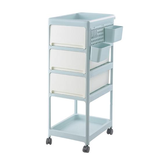 Yousheng Передвижная сервировочная тележка Тележка для хранения в детской с ящиками и полкой Передвижной органайзер Тележка для хранения с крючками и съемными корзинами для ребенка