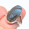 Кольцо из натурального лабрадорита, необработанный драгоценный камень, стерлинговое серебро 925 пробы, размер 7,5 C1Q76
