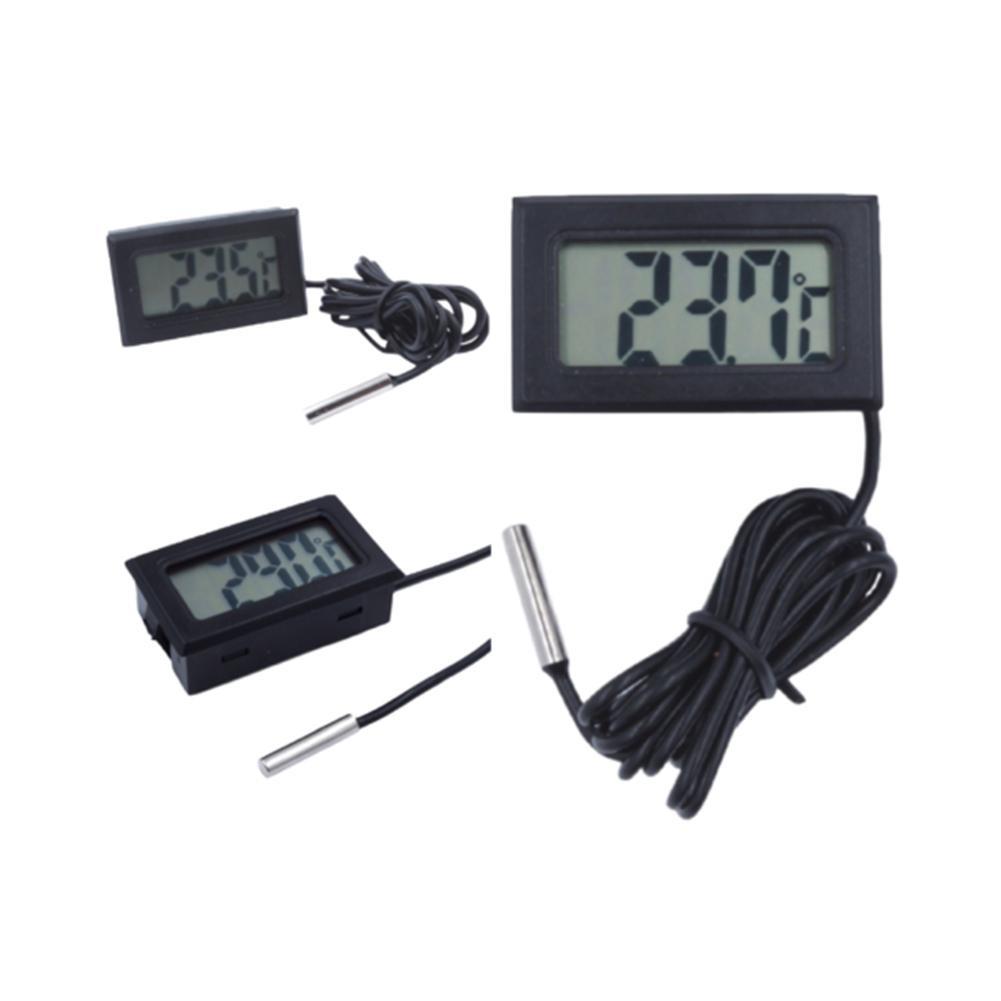 Mini Thermometer Temperature Display Digital W/ Probe 1m To 5m Black Cable