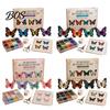 Small 3D Butterfly Models Beaded Craft Kit, Tiny Animal DIY Handmade Art Set Home Office Decor Crafts with Instruction, Cute 4-Pack Butterflies