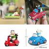 Cute Driving Cartoon Car Motorcycle Sleeping Scene Mini Model Decor Ornament