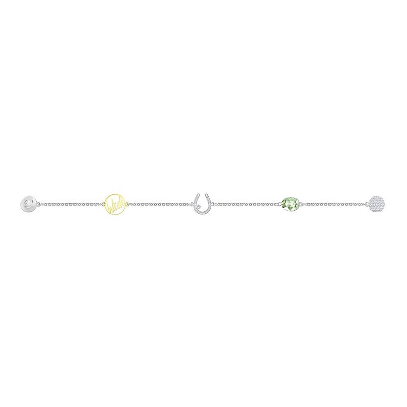 Swarovski Mixed Green Plated and Clear Crystal Wish Bracelet White Women's White M