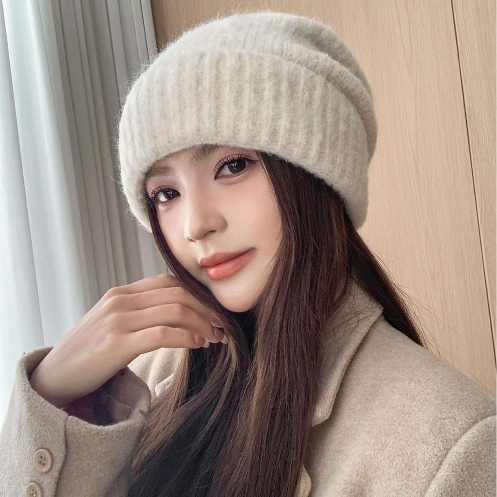 Новая свободная шерстяная шапка женская большая окружность головы для улицы зимняя теплая защитная шапка для ушей мужская вязаная шапка