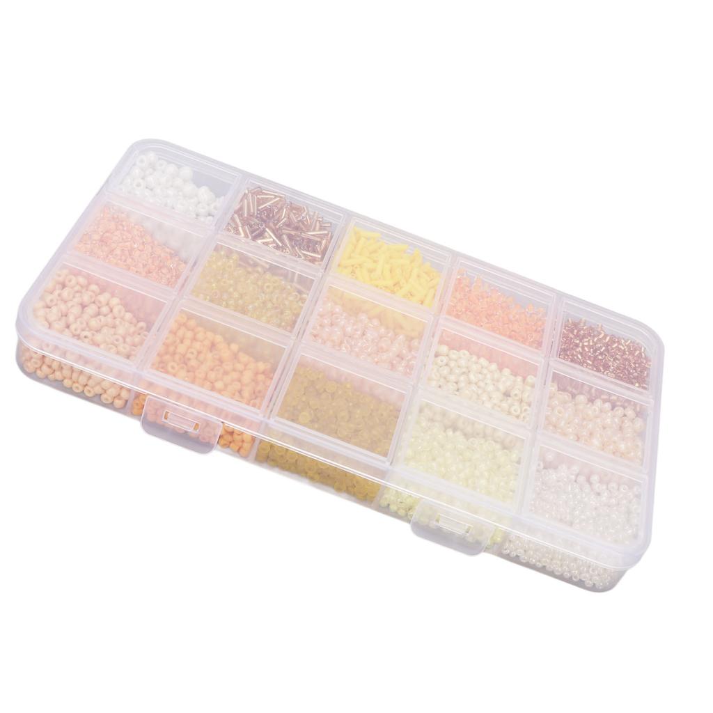 Стеклянный бисер 15 отделений Сортированное хранение Пластиковая коробка Упаковка Бусины для изготовления ювелирных изделий для DIY проектов ручной работы