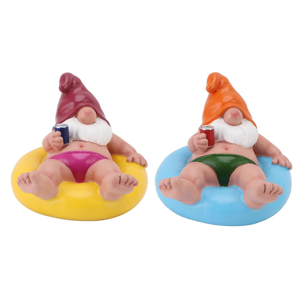 Garden Floating Gnome Pool Floater Gnome Statue Resin Pool Party Relaxing Funny Garden Floating Gnome Figurine for Outdoor Decor