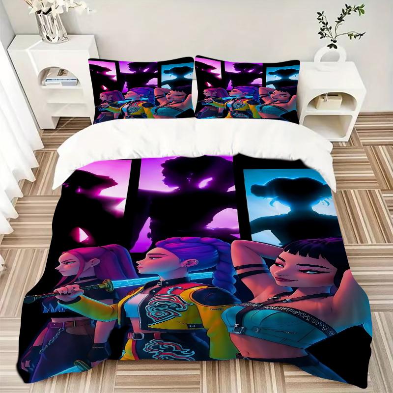 3Pcs Urban Neon Fashion Bedding Sets For All Sizes New 3D Printed Bed Cover Comforter Duvet Cover Pillowcase Bedroom Decoration