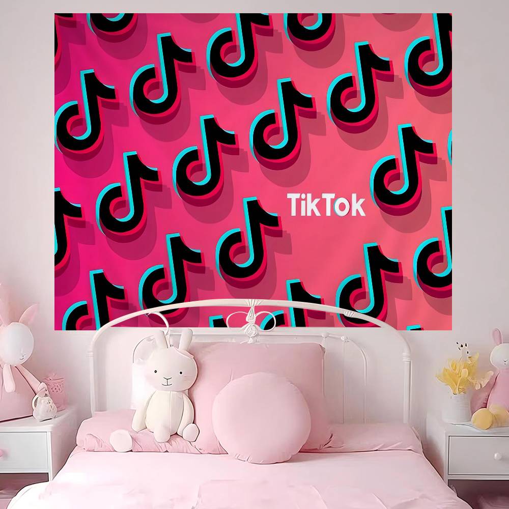 Мультяшный Гобелен с Логотипом TTikTok Декор для Дома Хиппи Бохо Декор Гадательный Домашний Декор