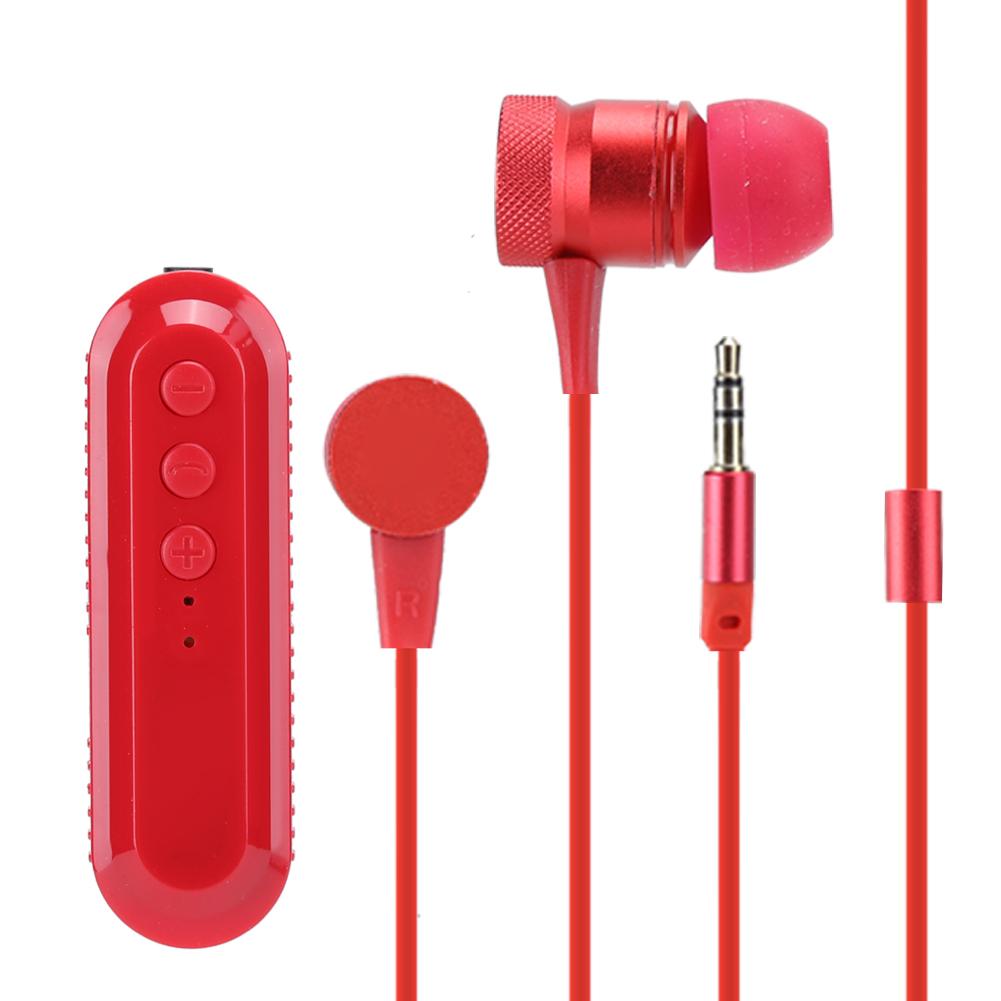 Петличные беспроводные наушники-гарнитура с зажимом, Bluetooth 4.1, красные.
