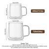 Double Wall Insulated Glass Cups, 13.5oz/24oz Glass Coffee Mugs, Clear Espresso Mugs for Latte, Cappuccino Cup with Handle
