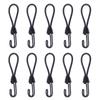 Bungee Cords with Hook Elastic Bungee Metal Shock Cord Hook Bungee Elastic Cord for Securing Camping Tarp Luggage Tent