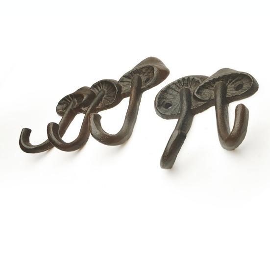 Настенный крючок в виде гриба Чугунный крючок для ключей в виде мухомора Вдохновленный природой Рустикальный крючок для одежды для прихожей, ванной комнаты или декора сада