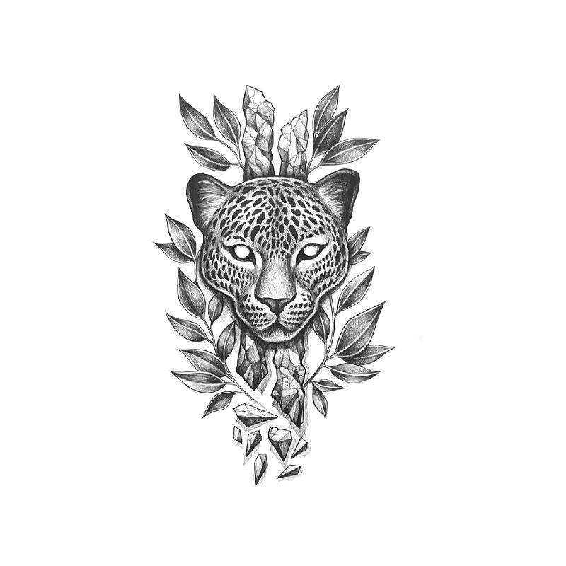Наклейка на татуировку лиса лев тигр цветной цветок рука водонепроницаемая переводная татуировка наклейка имитация татуировки наклейка