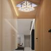Small Led Chandelier Semi Flush Mount Crystal Lighting Modern Ceiling Crystal Lamp for Bedrooms Dinning Rooms Hallway (Warm)