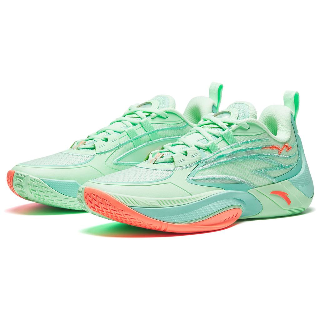 Anta Zap 1 V2 Fresh Green Orange Cushioning, Wear Resistant Low top Basketball Shoes Men's Green Orange 912431110Q-4