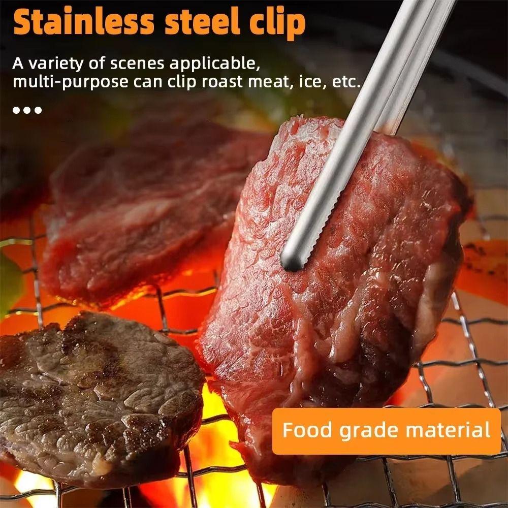 1Pcs Non-Slip Grill Tongs 7/9/12Inch BBQ Steak Clip Durable Food Clip Kitchen Gadgets Accessories
