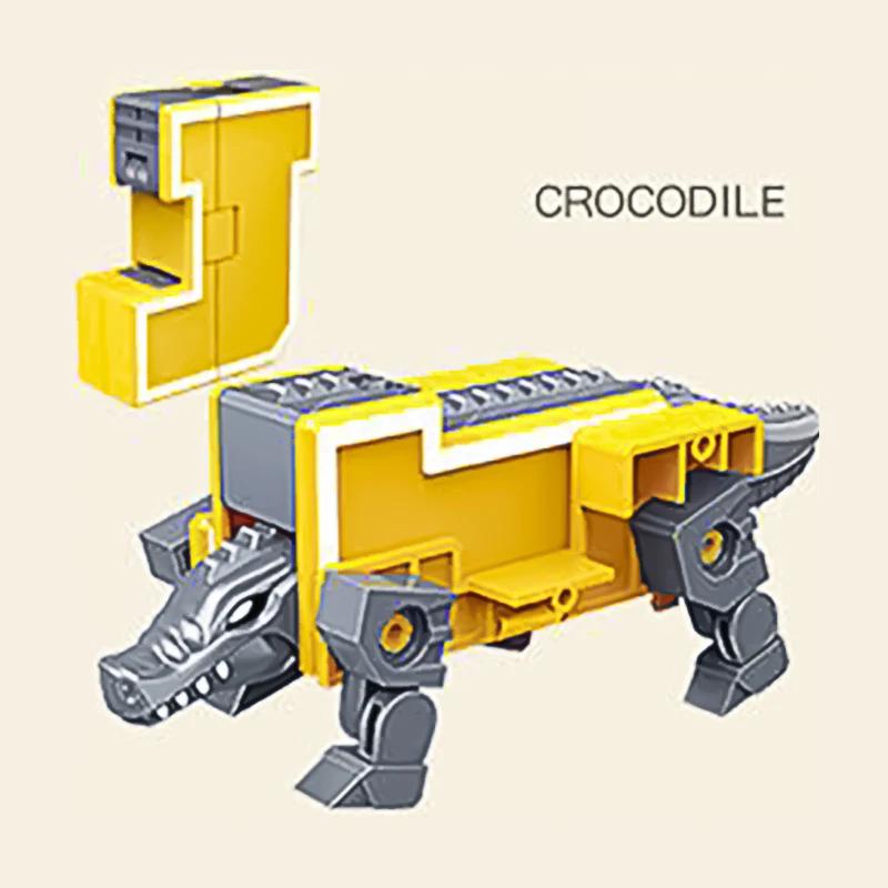 Новые обучающие игрушки 26 букв Изучаемые слова Трансформируемые Собираемые Роботы Алфавитные игрушки Для детей Подарки Учись Играй Робот-игрушка