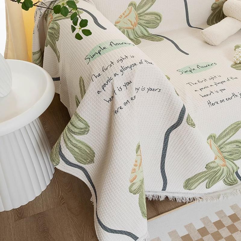 Высококлассный чехол для дивана из хлопка и льна, новое противоскользящее диванное полотенце и всесезонный универсальный коврик для дивана, защищающий от кошачьих царапин.