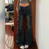 Women's Retro Low-Waist Pocket Cargo Flare Jeans - Spring/Autumn Style