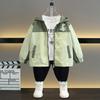 Children's Casual Little Dinosaur Jacket 2025 Spring and Autumn Boys Thin Coat Hooded Trench Coat