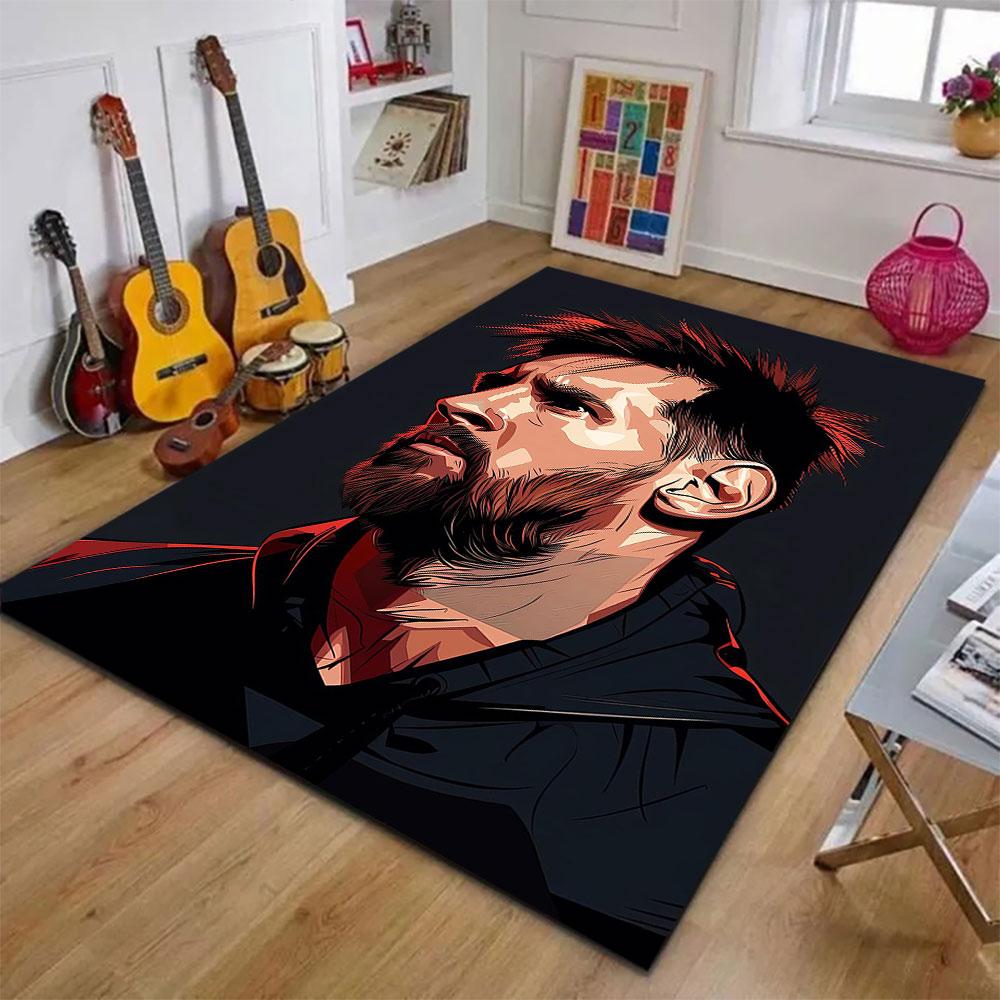"Bold Modern Portrait Illustration" Patterned carpet, suitable as a non slip play mat for the living room and bedroom sofa