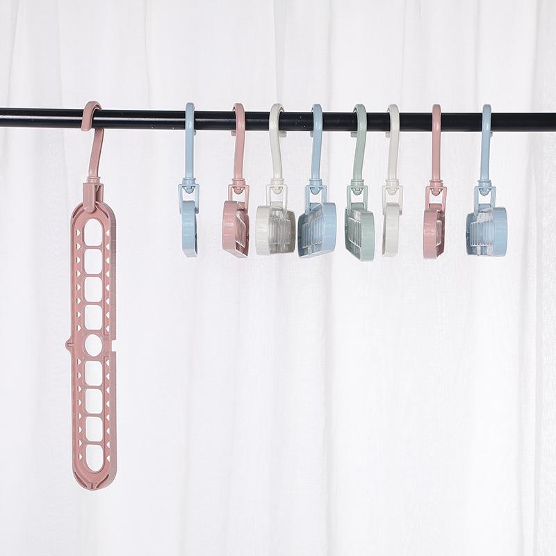 Nine-Hole Foldable Multifunctional Clothes Hanger and Storage Rack