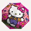 Hello Kitty,Floral Automatic Folding Umbrella-Simple 8-Rib Design, Bright Cartoon Pattern, Durable Iron Frame, Suitable For Travel, Outdoor,