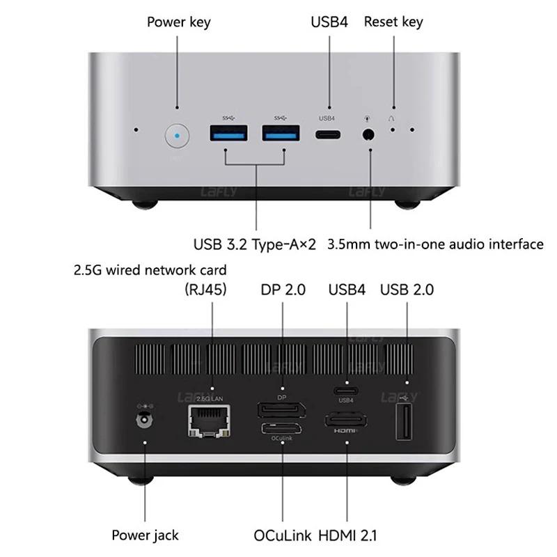 Мини-ПК MINISFORUM AI X1 370 AMD Ryzen AI 9 HX 370 96 ГБ DDR5 2 ТБ WiFi 7 Двойной 2.5G LAN Copilot AI Адаптер 135 Вт Офисный ПК Игровой