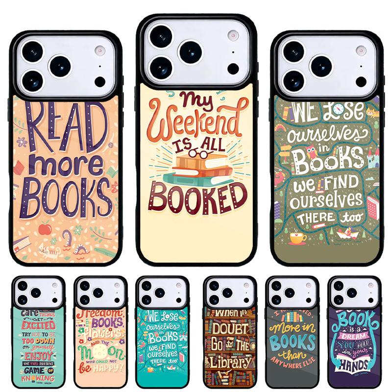 Читать книги Библиотека Книжная полка Цитаты Чехол для телефона для iPhone 17 Air 16e 15 14 13 Pro Max Задняя крышка для 12 11 Pro Coque