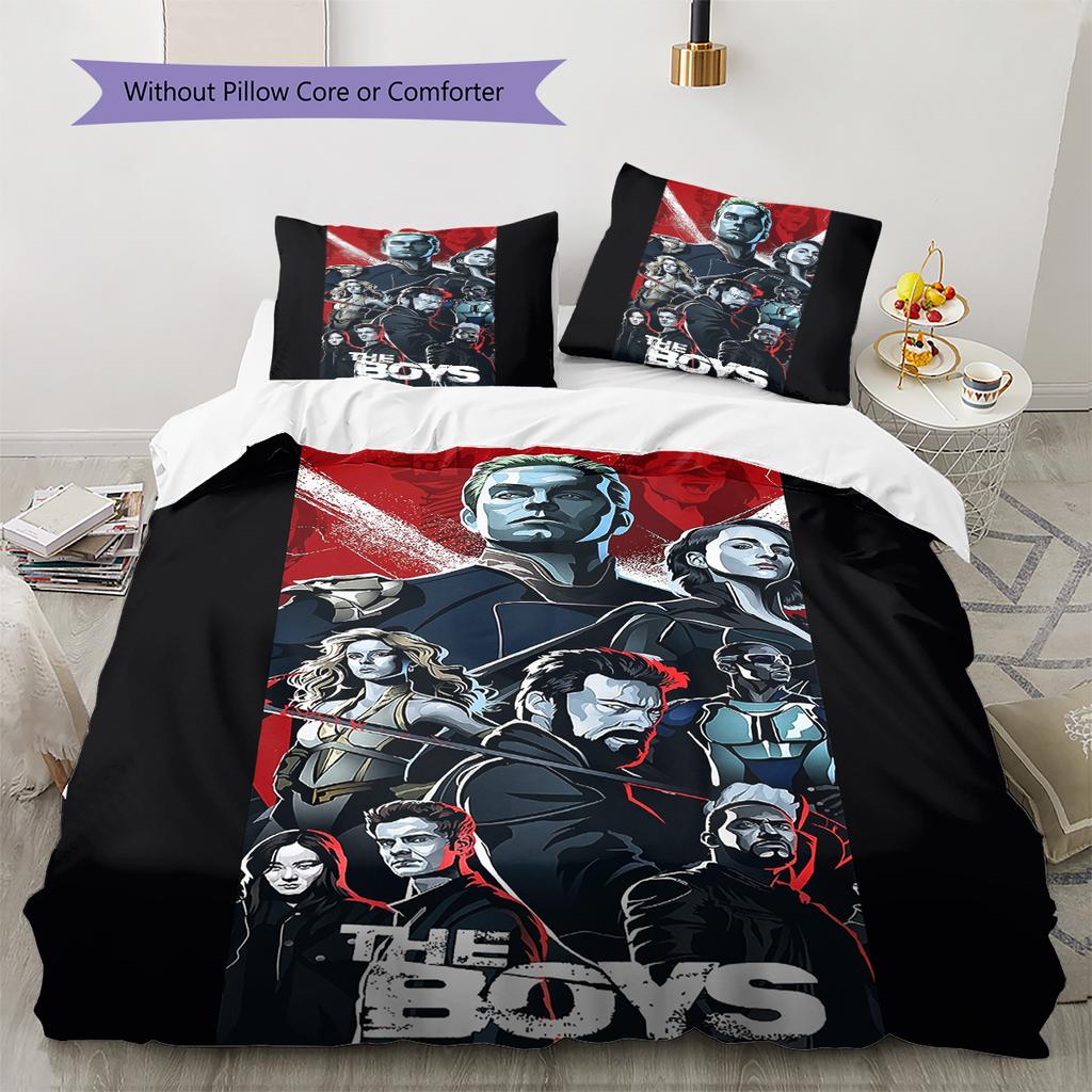 Постельное белье с рисунком «Мальчики» Домашний декор Подарок на день рождения (1 пододеяльник + 2 наволочки, без наполнителя)