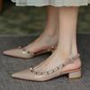 Shoes for Women  Hot Sale Buckle Strap Women's Sandals Fashion Rivet Dress Sandals Women Sexy Pointed Toe Toe Cap Sandals