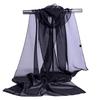 Solid Color Chiffon Long Women'S Printed Silk Scarf, Spring And Autumn Sunscreen, Summer Thin