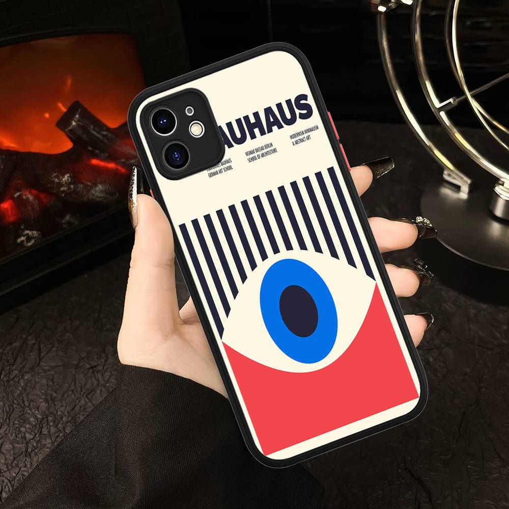 B-Bauhaus Fashion Retro Art For IPhone 16 15 14 13 12 11 Pro Max X XS MAX Plus Translucent Black Phone Cover