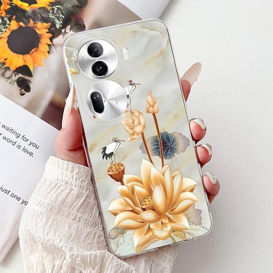 For OPPO Reno 11 Pro 5G Case CPH2607 New Fashion Flower Butterfly Silicone Clear Soft Phone Case on OPPO Reno11 5G CPH2599 Funda