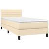3140118 vidaXL Divan Bed with Mattress Cream 100x200 Cm Fabric