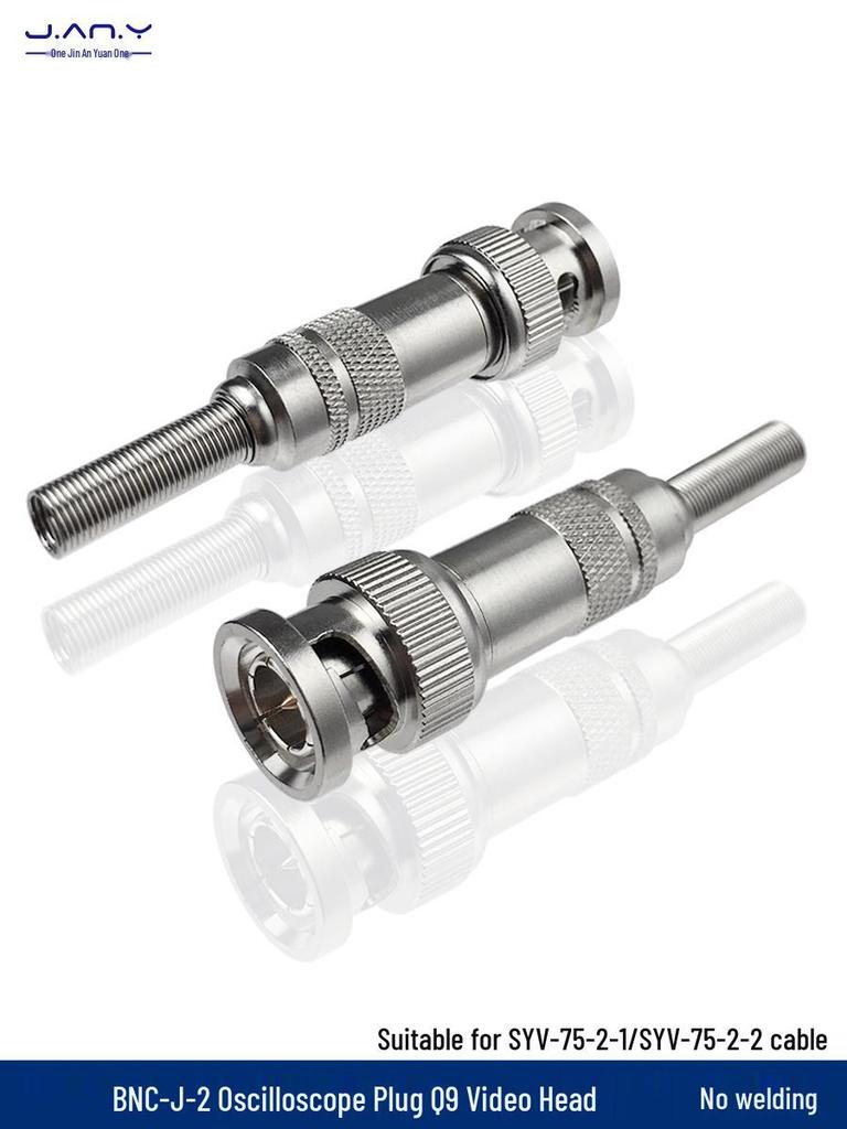 BNC Male Solderless Connector for 75-2 AV Signal Cable, SDI, Security Camera Q9 Metal Head