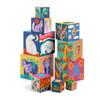 DJECO 10 Wild Animal Blocks Stacking Educational Toy for Ages 18 5 Years Boys and Baby Sports Autumn Nights Cubes, 0, 1, Months, 2, 3, 4, Old, Girls,