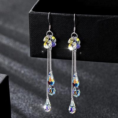 Серьги Bluelans с кисточками, крючком, разноцветные, длинные, свисающие, женские