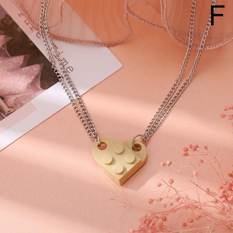 2 шт. модные однотонные парные ожерелья в форме сердца строительные блоки разделяемые для женщин мужчин