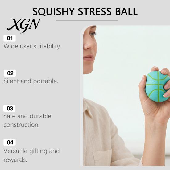 TPR Material Stress Toy Soccer Basketball Ball, Fidget Squeeze for Adults Kids, Soft Decompression Anxiety Relief, Party Birthday Gift Sensory