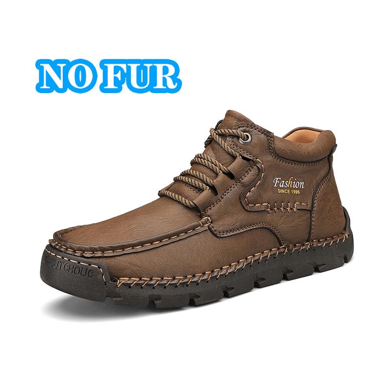 Горячая Распродажа Нескользящие Мужские Ботильоны Винтажный Стиль Кожаные Базовые Ботинки Универсальные Прогулочные Ботинки Для Отдыха На Открытом Воздухе Высокие Походные Ботинки