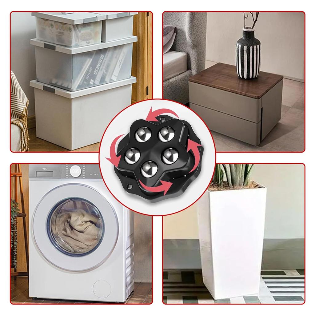 4 шт. Самоклеящиеся Мини Поворотные Колеса Самоклеящиеся Колесики Без Шума Вращающиеся на 360° Колесики для Малой Бытовой Техники, Мусорного Ведра и Мебели