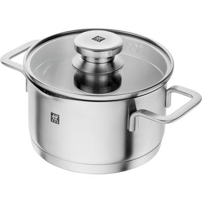 ZWILLING кастрюля для бульона, глубокая, для обеих рук, нержавеющая сталь, 3-слойная структура дна, совместимая с IH, японская Pouristic "Pouristic 16 см" 1,8 л