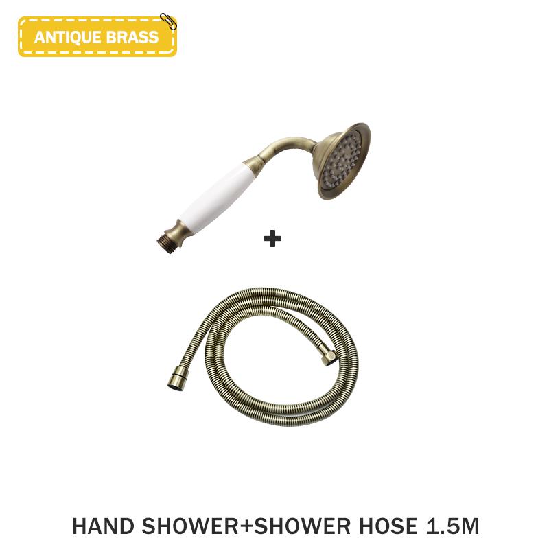 Нержавеющая сталь роскошная античная бронзовая ручная душевая лейка с держателем для душа 1,5 м шланг аксессуары для ванной комнаты душевая лейка