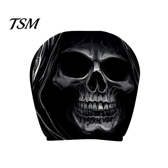 Washable Car Headrest Decor Scary Ghost Face Covers, Funny Expression Auto Seat Elastic Sleeves Protectors for SUV Truck, Vehicle Interior Accessories